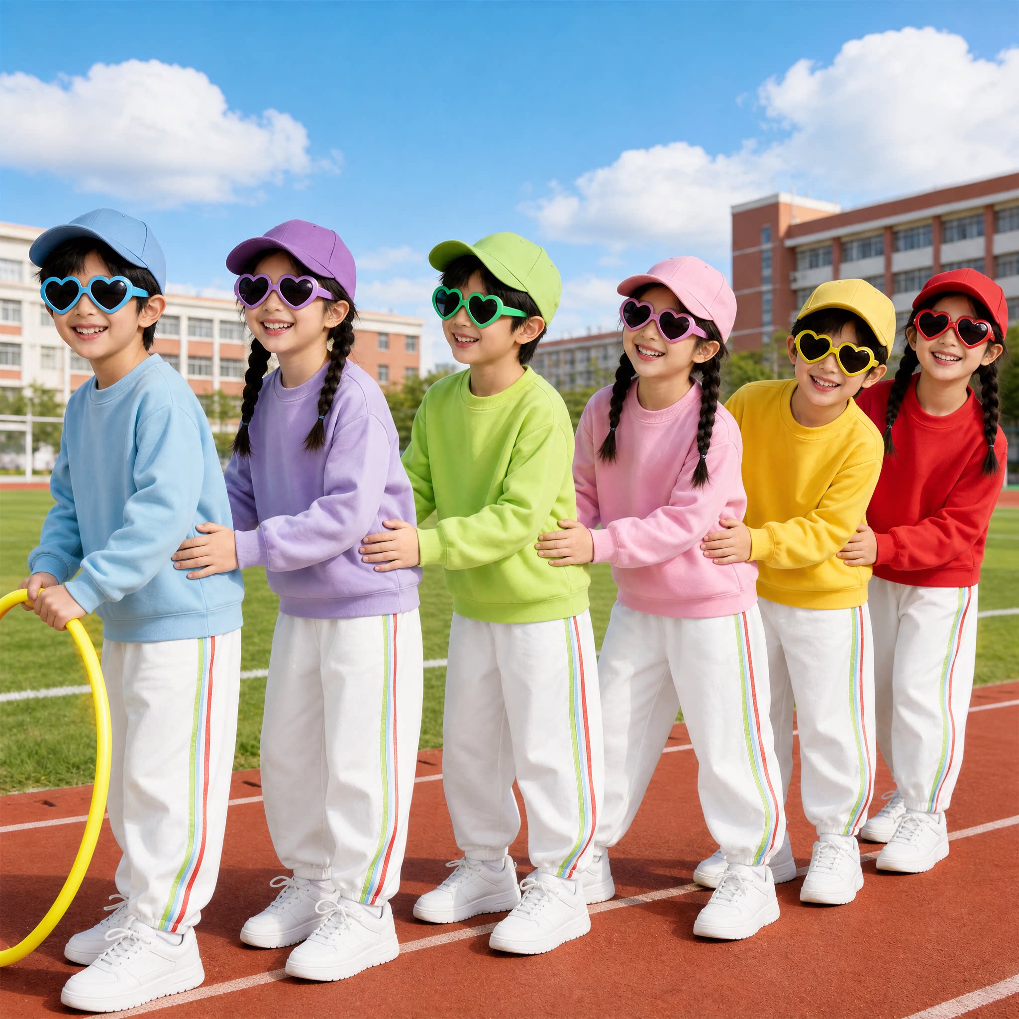 六一儿童啦啦队演出服幼儿园班服卫衣套小学生运动会中学生合唱服