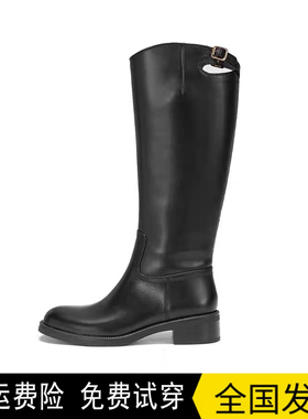 商场同款2025冬季新款蝴蝶骑士靴高筒靴时装靴粗跟女长靴EIF04DG5