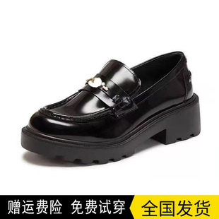 商场同款2026新款秋叶伯爵英伦风乐福鞋一脚蹬小皮鞋女单鞋EGB60