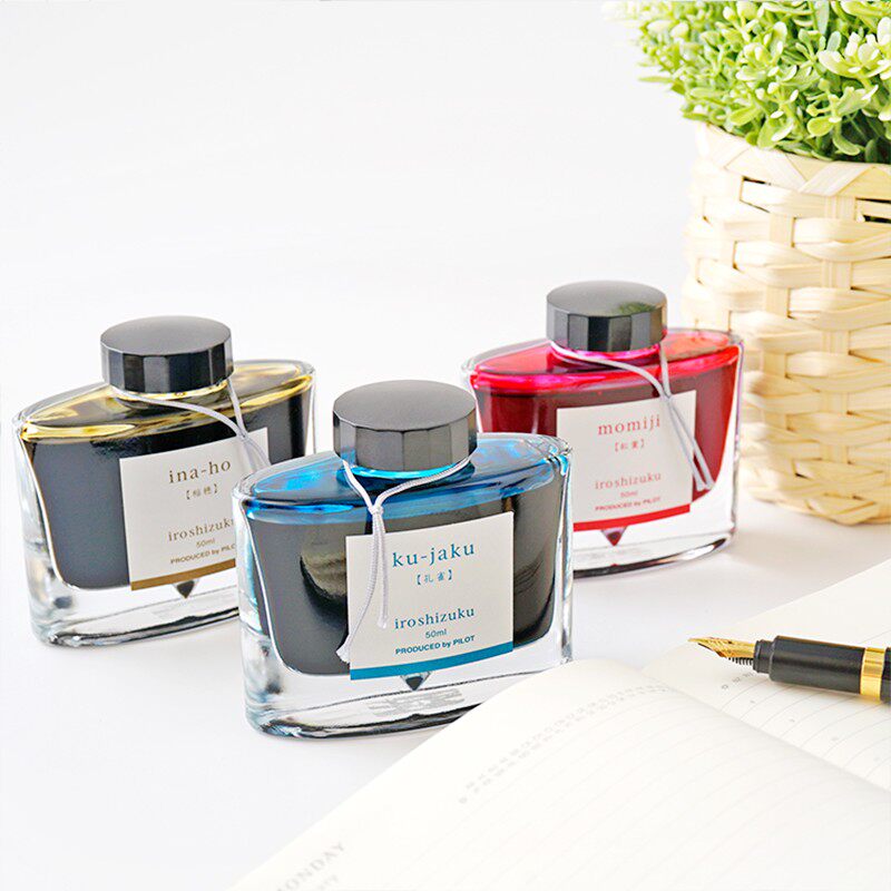 沃紫家日本原装百乐钢笔彩色墨水24色彩雫彩墨分装5ml 沾蘸水钢笔