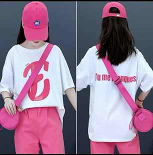 百搭大码 设计感小众夏天韩版 显瘦上衣服 t恤女夏季 23045字母E短袖