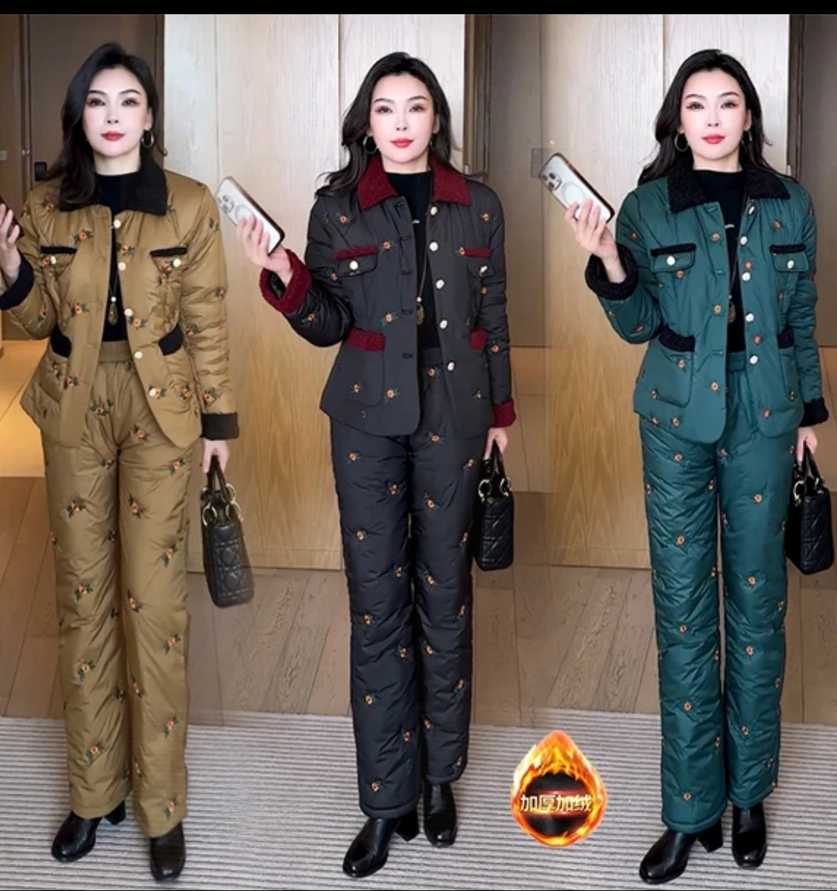 小香风时尚套装女2025冬季新款洋气显瘦棉服外套阔腿裤保暖两件套,女装/女士精品,棉衣/棉服,淘宝优惠券,粉丝福利购,淘宝优惠卷