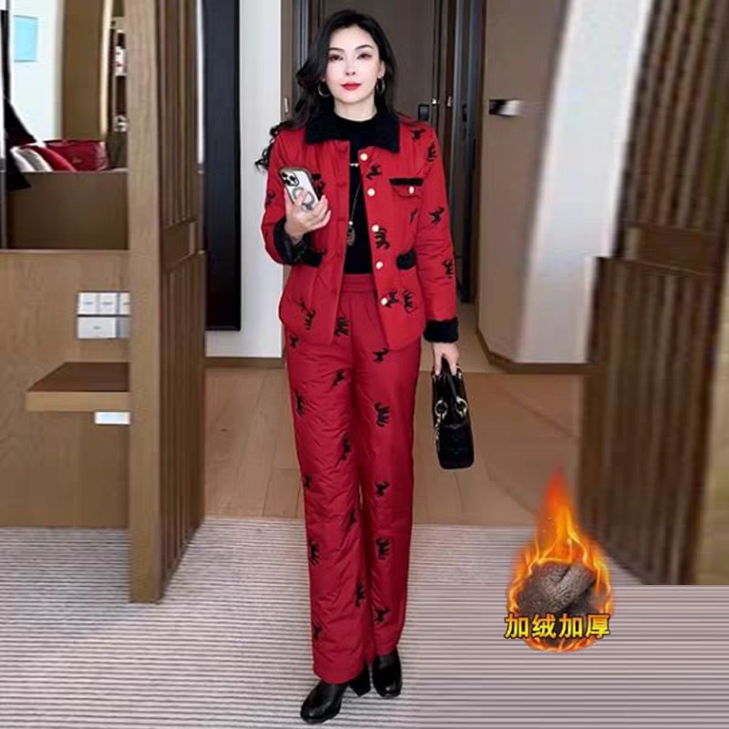 加绒加厚时尚套装女冬季新款洋气小香风棉服外套阔腿裤保暖两件套,女装/女士精品,时尚套装,淘宝优惠券,粉丝福利购,淘宝优惠卷