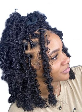 12inch Butterfly Locs Crochet Hair Short 6 Packs Faux Locs
