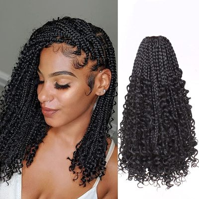 14 Inch Boho Box Braids 8 Packs Goddess Box Braids Crochet