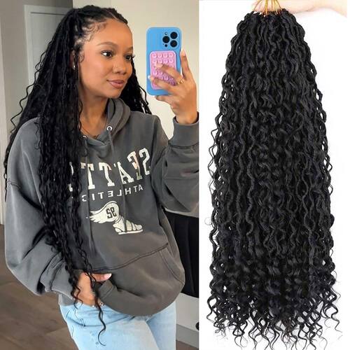 24 Inch Goddess Locs Crochet Hair 6 Packs  Looped Faux Locs