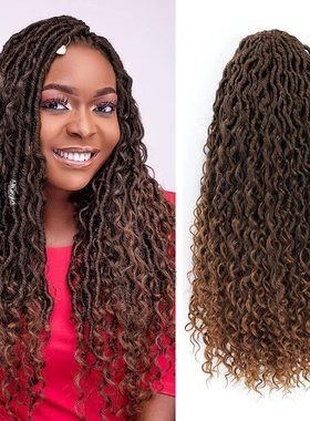 6 Packs New Goddess Locs Crochet Hair 18 inch River Curls
