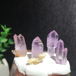 天然莫西哥克鲁兹紫水晶单间柱小矿标收藏科普实物图多款 可选