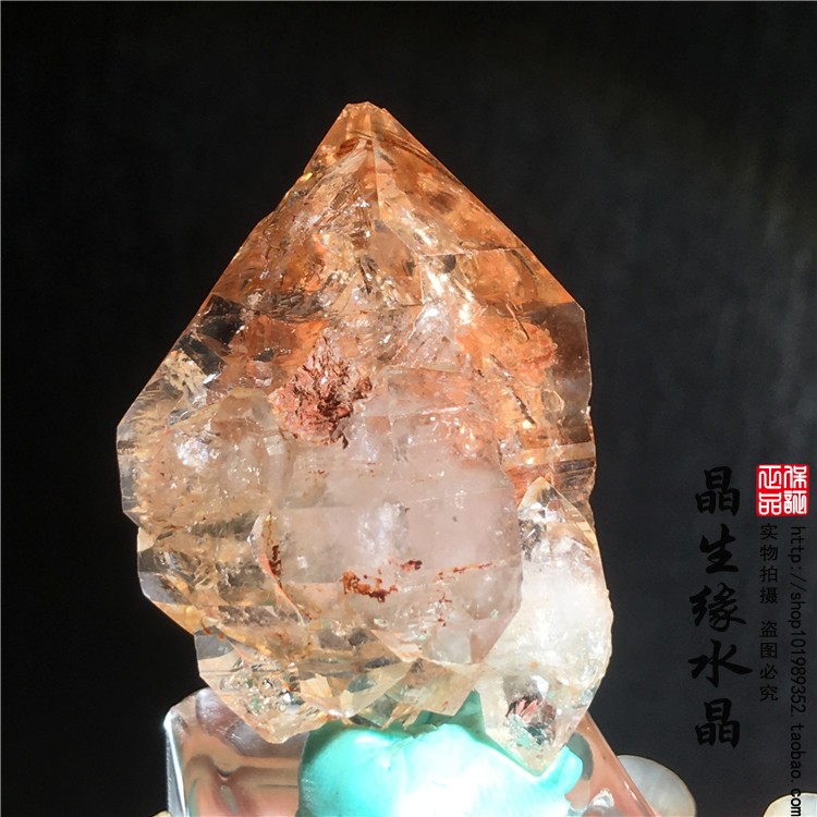 精品天然红泥骸骨窗子水晶
