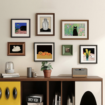 高级感美式卡纸组合复古文艺壁画