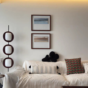 复古意式极简装饰画客厅餐厅高级感立体组合挂画现代中古风双层画