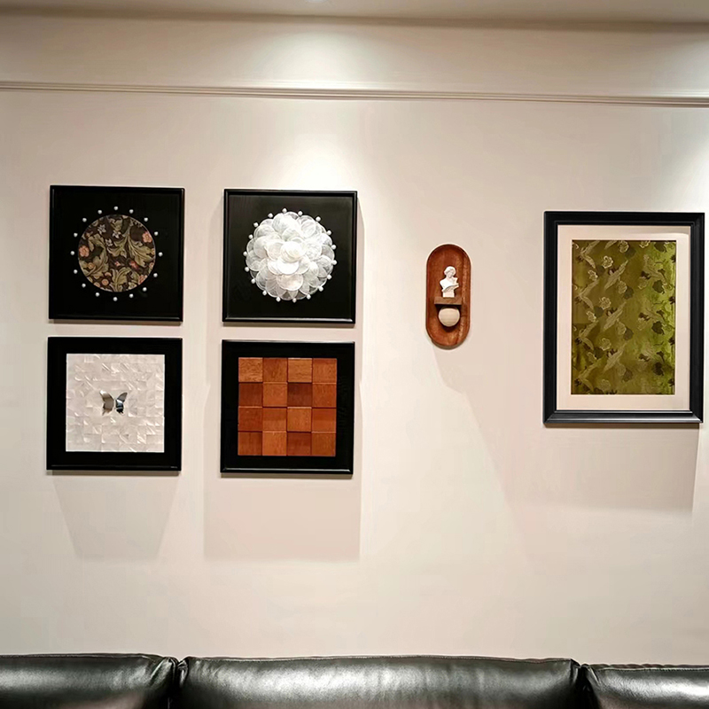 高级感中古风组合装饰画手工艺术复古羽毛挂画软装工艺品墙饰壁画图片