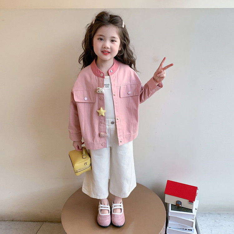 女童外套春秋款儿童韩版洋气宝宝休闲夹克2026新款女孩春装上衣