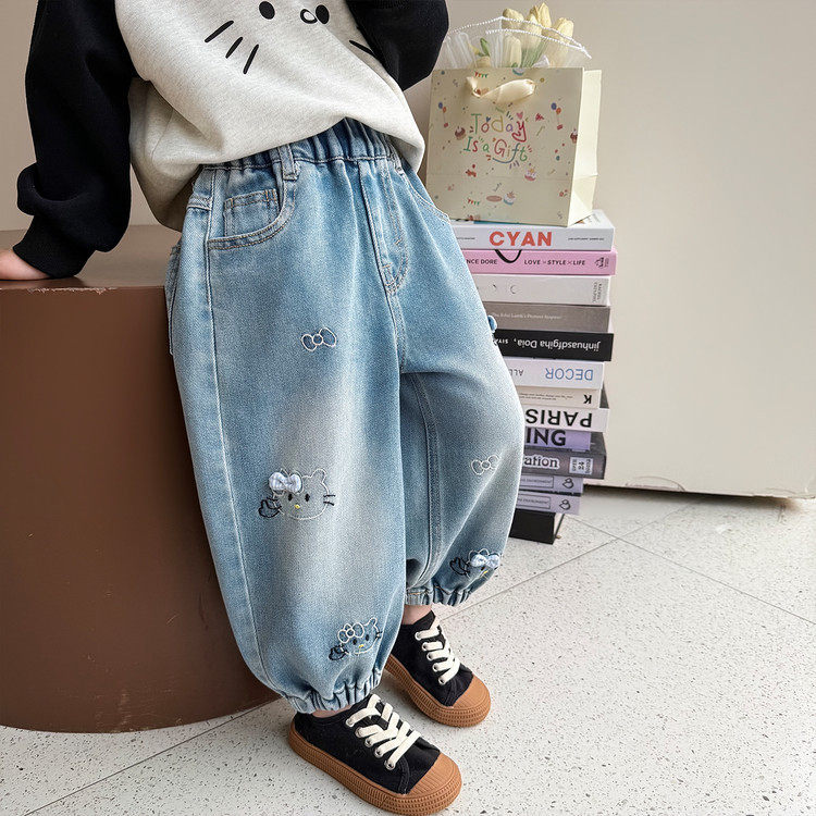 童装女童牛仔裤2026春季新款中小童宽松宝宝直筒春秋儿童老爹裤