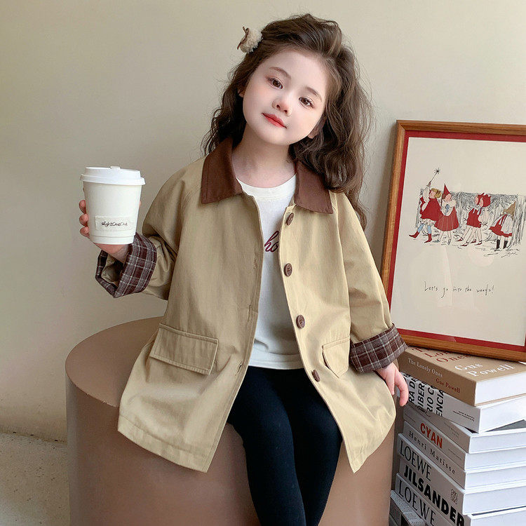 女童风衣2026新款春秋款女宝宝儿童韩版洋气春装外套春季休闲上衣