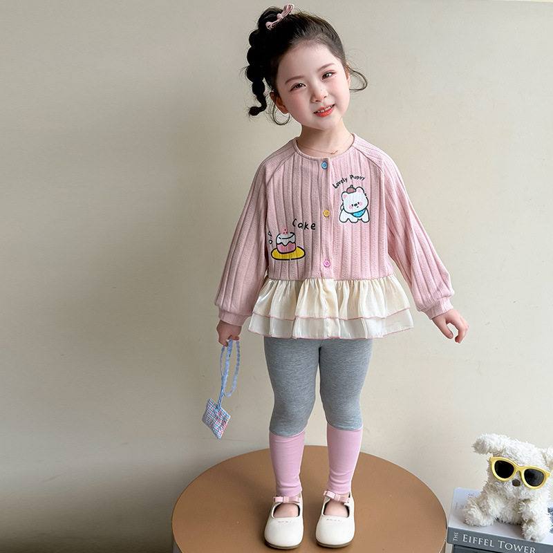 女童卡通套装春秋季2026新款儿童洋气韩版卫衣女宝宝打底裤两件套