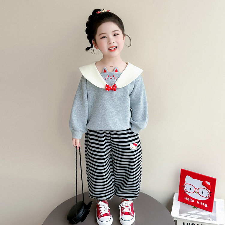 女童套装春秋时髦超好看儿童装2026新款春装女宝宝休闲卫衣两件套