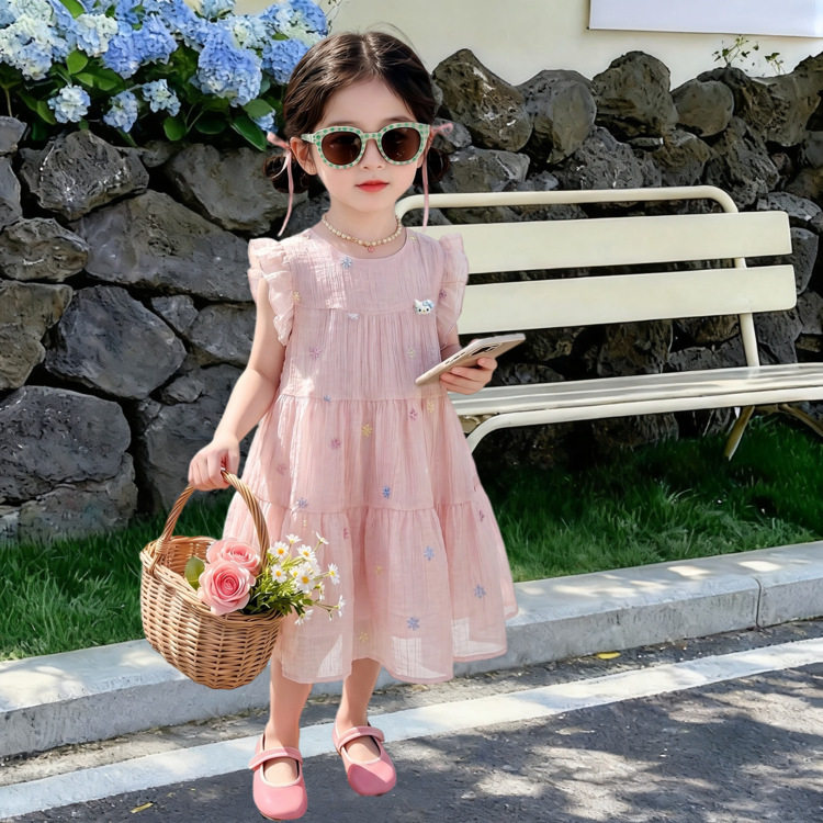 女童裙子夏款2026新款洋气童装女孩夏季雪纺公主裙儿童夏天连衣裙