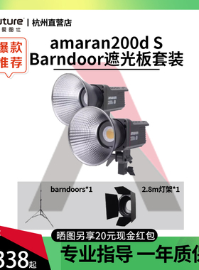 Aputure 爱图仕amaran 200d/x S Barndoor遮光板套装 高亮美颜直播补光灯摄影摄像影棚灯250w常亮视频灯套装