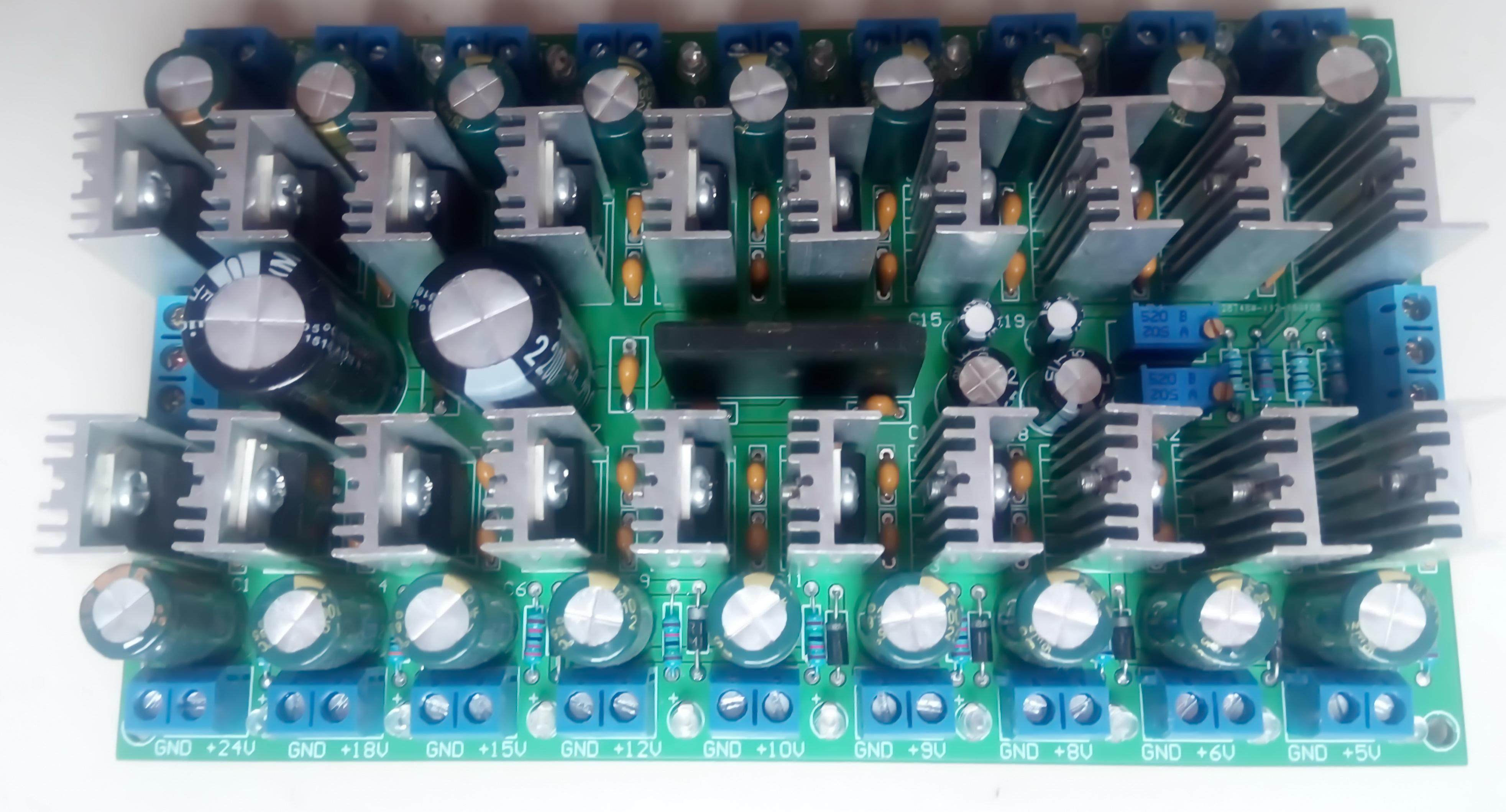 多路稳压电源 20路输出78 7912三端稳压器 LM317 337可调电路模块