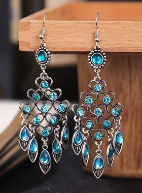 耳环铁个性风潮冷淡风合金自然竹节羽毛电镀义乌叶子蒂汐饰品