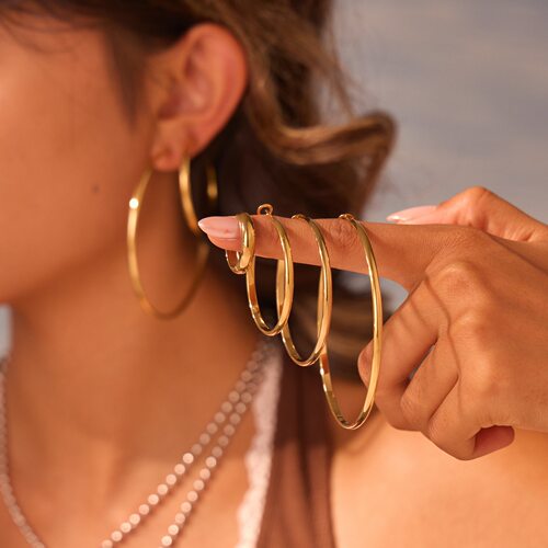 跨境欧美风时尚潮流大C圈耳环不锈钢耳环不掉色高级感夸张ins耳饰