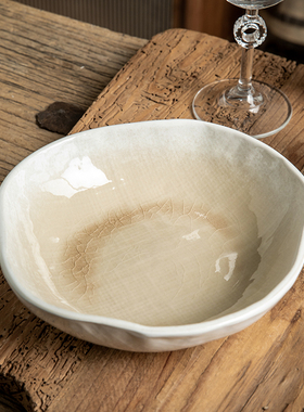 巷子尾〖颜值爆棚〗7.5英寸冰裂釉菜碗异形沙拉碗餐厅陶瓷碗家用