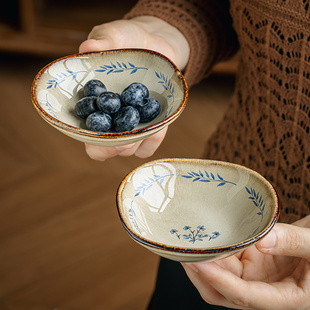 巷子尾〖精致小碟子〗3.5英寸异形陶瓷味碟小吃蘸料碟火锅调味碟