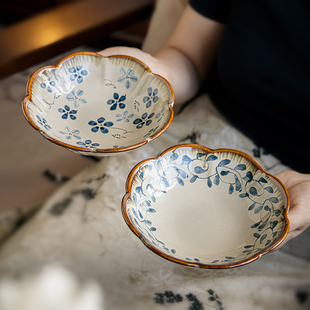 巷子尾〖高颜值新款〗6英寸花朵盘好看的水果盘甜品盘陶瓷小菜碟