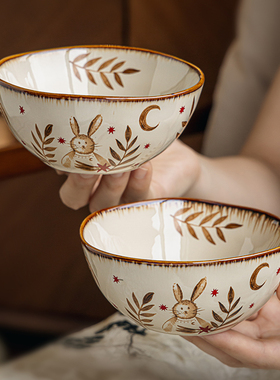 巷子尾〖高颜值brunch碗〗4.5英寸陶瓷饭碗个人专用酸奶碗早餐碗