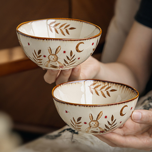 巷子尾〖高颜值brunch碗〗4.5英寸陶瓷饭碗个人专用酸奶碗早餐碗