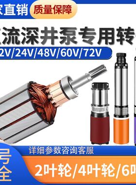 直流深井泵线圈电机转子48V60V72V1寸2寸900瓦1100瓦电动车潜水泵