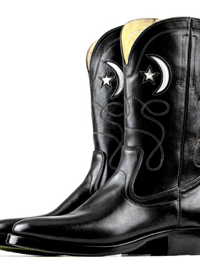 Moon&Star CowBoy Boots-Black Horsebutt TPR-xbxs®boots