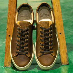 瑕疵品清仓处理 耐磨橡胶底 手工真皮板鞋