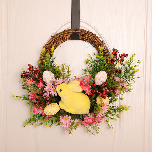 客厅兔年装饰仿真花挂件