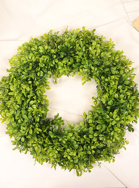 绿叶植物手工塑料商场挂件花环