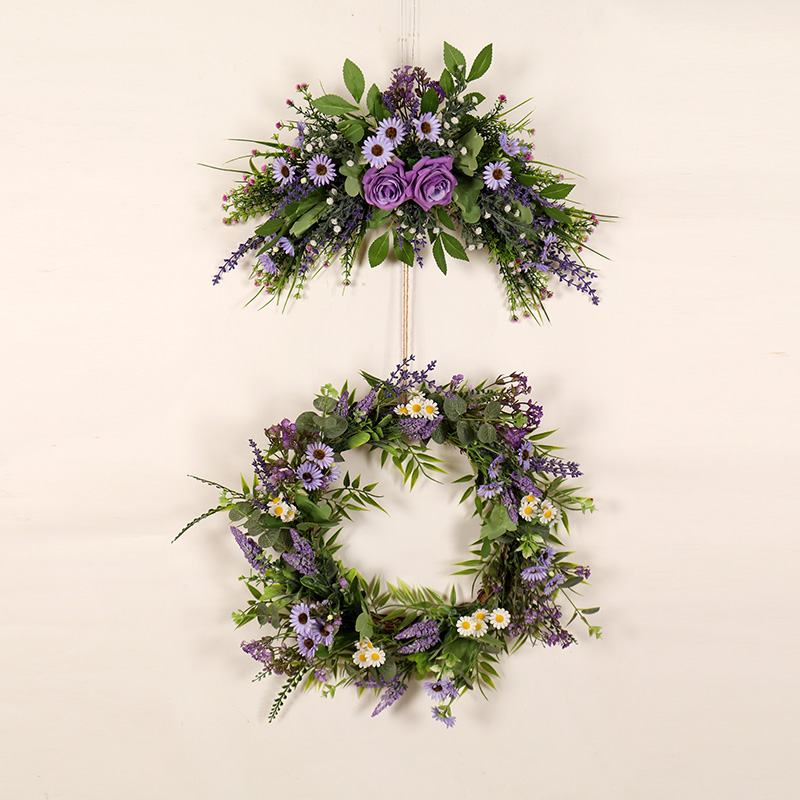 室内仿真花创意装饰挂件手工藤圈