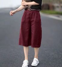 2025夏季五分裤女棉麻中裤大码休闲裤亚麻薄款阔腿五分短裤女裤
