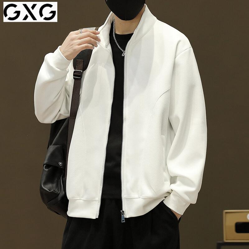GXG外套男春秋新款男装棒球服宽松上衣立领休闲开衫卫衣夹克