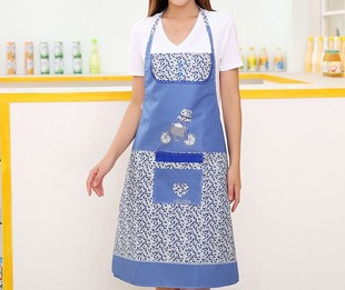 可爱女孩碎花成人围裙厂家直销围裙定做广告围裙可印字LOGO