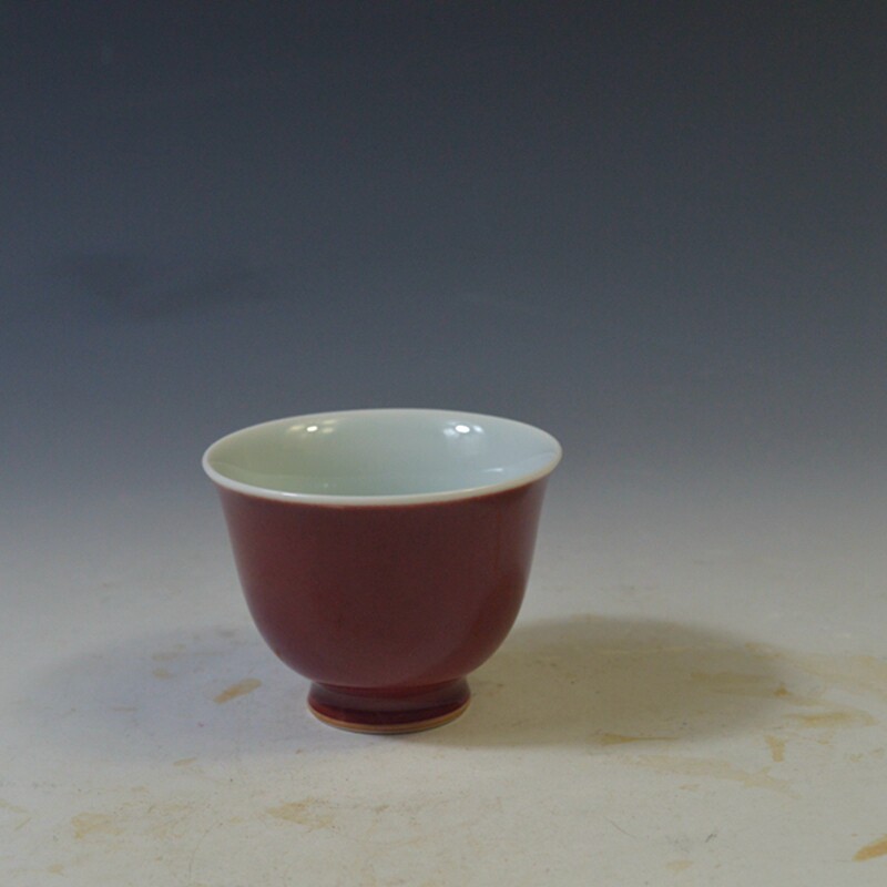 仿古瓷器 复古清康熙风格 祭红釉品茗杯 茶杯 酒杯 功夫茶具