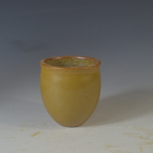 仿古瓷器 复古全新民国风格 单色釉黄釉水盂 文房 古董古玩摆件