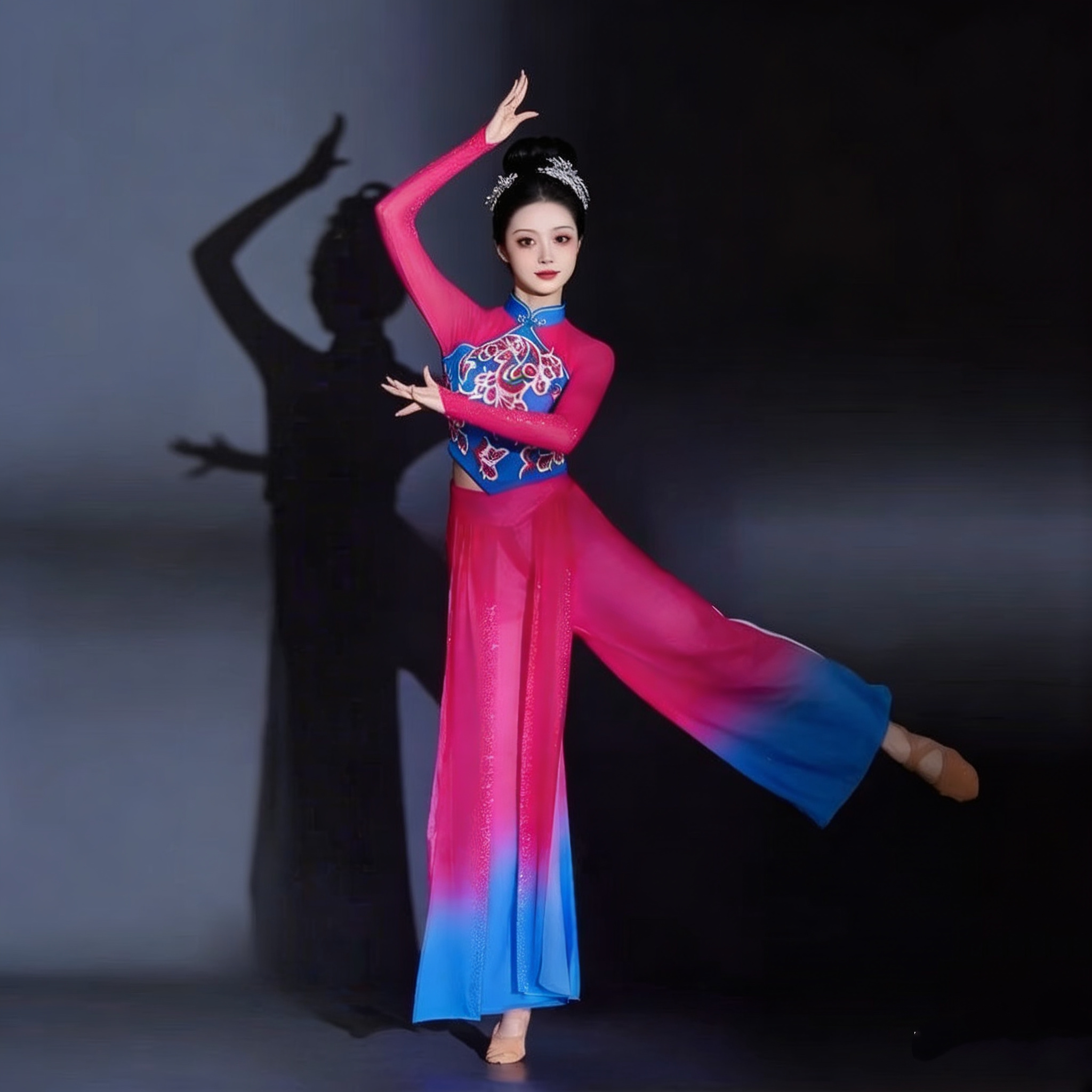 胶州秧歌演出服2026新款中老年花鼓灯民族舞蹈服装伞舞广场舞套装