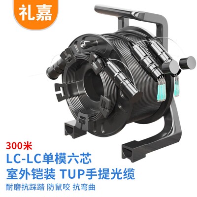 礼嘉（LIJIA）室外野战光缆 LC-LC单模6芯 300米双端LJ-STLC-6-30