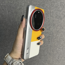 【个性竖条纹相机壳活力橙】适用于小米15/14pro/13Ultra手机壳新款电镀高档潮牌新款商务网红防摔保护套男女