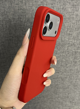 三只鱼【小众肤感液态硅胶中国红】适用苹果17/16/15promax手机壳新款ipone个性潮牌防摔全包大孔保护套男女