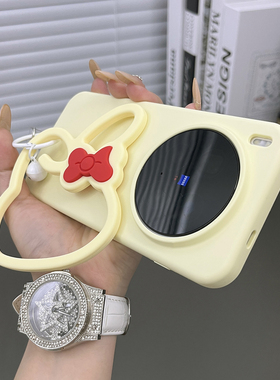 三只鱼【ins风液态硅胶奶黄色手提环】适用vivox300/200/100pro/x200ultra手机壳新款网红防摔全包保护套男女