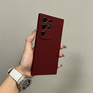 肤感酒红超薄肤感适用三星s24ultra手机壳全包新款GalaxyS24个性s24+高级感s23u网红s23+防摔S22plus保护套女