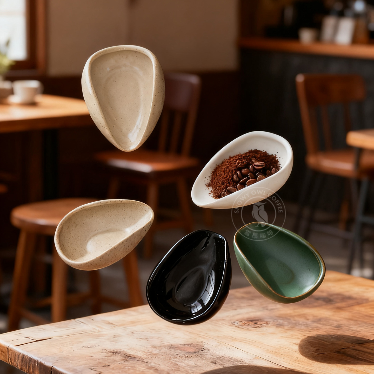 咖啡称豆盘陶瓷豆碟重量计量容器