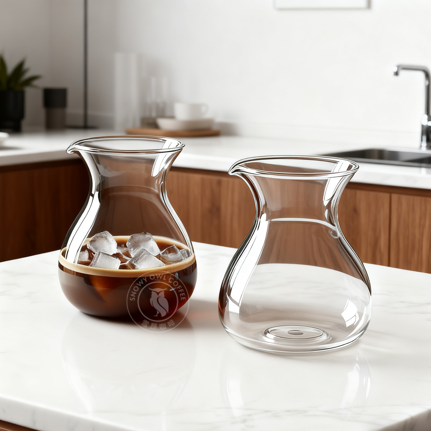 雪昂日式手冲咖啡壶分享壶 滴滤壶闻香壶品鉴分享杯耐热玻璃壶